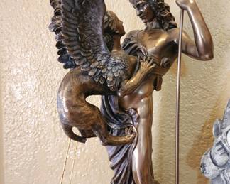 Oedipus & Sphinx bronze