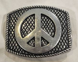 Vintage Lucien Pellat-Finet Peace Symbol Belt Buckle