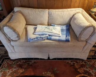 ONE OF TWO SINGLE CUSHION  LOVE SEATS