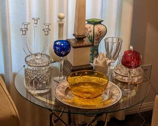 SECOND ARROW BASE LAMP TABLE with SECOND  MARBLE COLUMN LAMP 