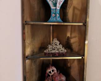 ASIAN SOAPSTONE AND ENAMELED VASE