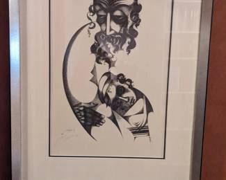 "FATHER AND SON" SIGNED LITHOGRAPH