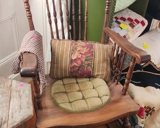 1800'sRocker with Leather Lady Emblem