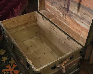 Antique Trunk with Leather Straps
