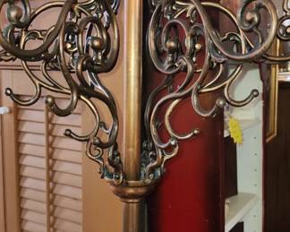 Antique Cast Iron Coat / Hat / Umbrella Rack with Bronze Overlay