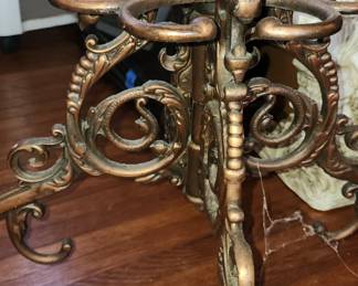 Antique Cast Iron Coat / Hat / Umbrella Rack with Bronze Overlay