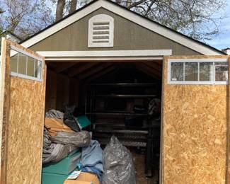 Items have been removed; shed is empty.