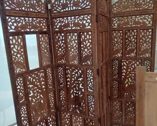 Handcarved 4 panel screen