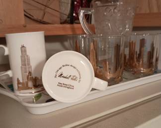 Marshall Fields
Chicago Skyline mugs and rocks glasses