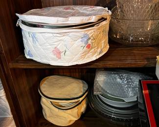 chinaware storage bags and other serving pieces