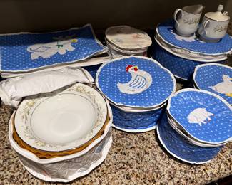 nice set of china, Grace Fine China, Rhapsody pattern in storage bags