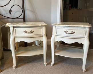 French Provincial single-drawer bedside stands