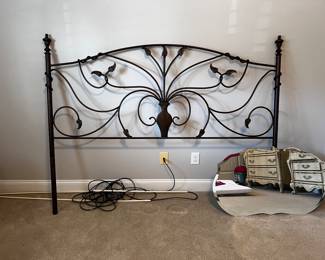 Black metal headboard, queen size