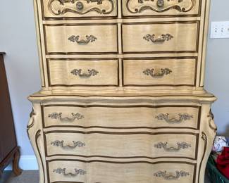 French Provincial dresser on dresser 9 drawer chest of drawers