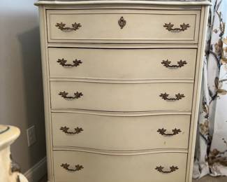French Provincial 5-drawer high chest