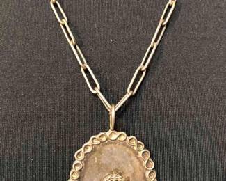 Silver And Peridot Necklace