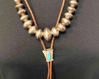Vintage Silver Necklace And Bolo