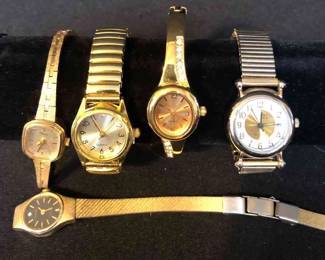 5 Gold Tone Watches