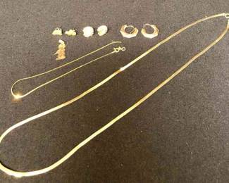 14k Gold Earrings And Chain