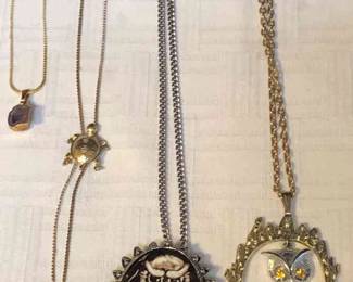 Tortoise And Owl Necklaces 