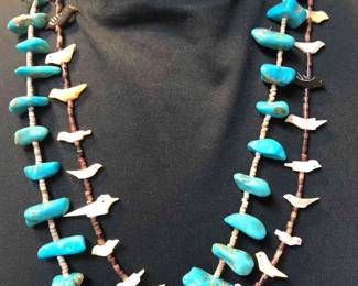 Vintage Stone And Shell Necklace