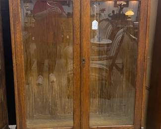 Double Door Oak Bookcase