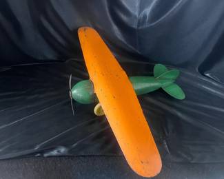 Orange and Green Steel Toy Airplane