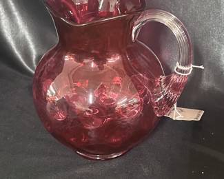 Cranberry Pitcher Inverted Thumbprint