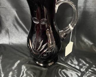 Ruby Cut-to-Clear Pitcher