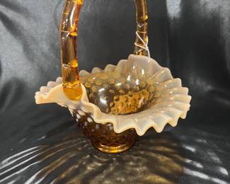 Fenton Brown Opalescent Basket