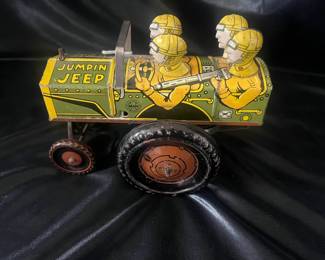 Mar Toys Tin Jumpin' Jeep Wind Up Toy