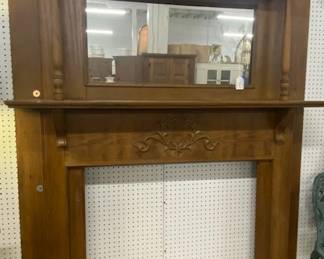 Oak Mantle w/Mirror