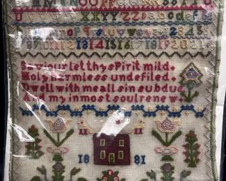 SOLD - 1881 Needlework Sampler
