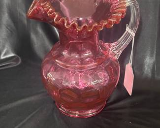 Cranberry Glass Coindot Pitcher
