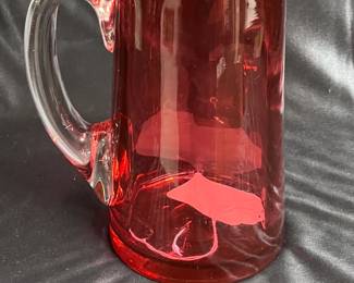 Victorian Ribbed Cranberry Pitcher
