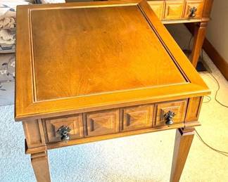 Two Midcentury Wooden End Tables w Drawer