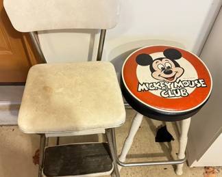 Vintage Mickey Mouse Club Stool Cosco Kitchen Step Stool