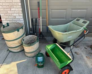Scotts Fertilizer Spreader, Collapsible Garden Bags, Ames Easy Roller Cart,  More