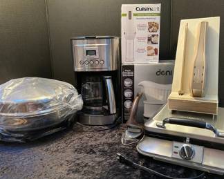 Cuisinart Coffee Waffle Makers, VTG Dominion Electric Knife, Electric Cookie Press,  More Kitchen Appliances 