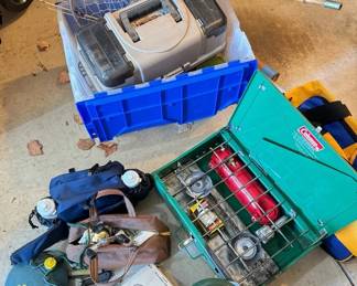 Coleman Camping Gear, Garcia Fishing Rods, Tackle Box, And More