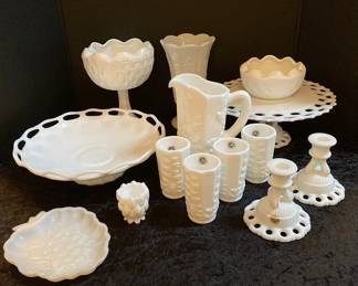 Over 10 Milk Glass Pieces Including Westmoreland