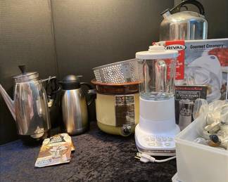 KitchenAid Blender, Ice Cream Maker, VTG Sunbeam Crocker, Coffee Percolator, More