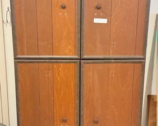Tall Wooden Cabinet With Folding Doors