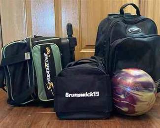 Bowling Bags Two Rolling, Bowling Balls,  Dexter Bowling Shoes