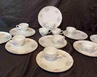 Laurel China Jennifer Set Snack Plates And Tea Cups