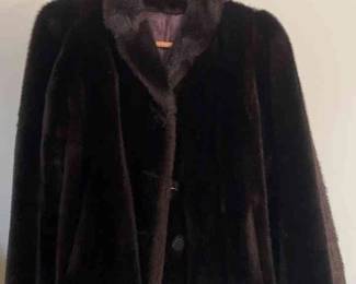 Vintage Womens Black Fur Coats Size Medium  Mincara, Donna Salyer