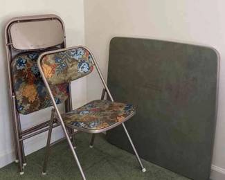 Vintage Samsonite Metal Folding Card Table 4 Floral Chairs 