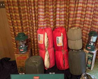 Gone Camping Morsan Sleeping Bags  Coleman Lanterns  Coleman Stove 