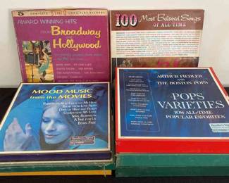 Assorted Box Set 12 Vinyl Records Readers Digest, Arthur Fielder, Broadway  More