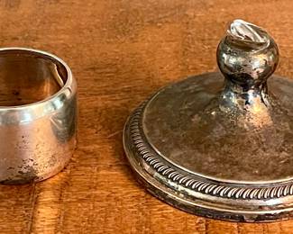 Vintage Whiting Sterling Silver Napkin Ring & FB Rogers Sterling Silver Weighted Base - Total Weight 134 Grams